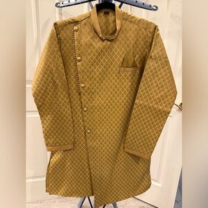 Elegant Gold Indian Style Sherwani Suit
